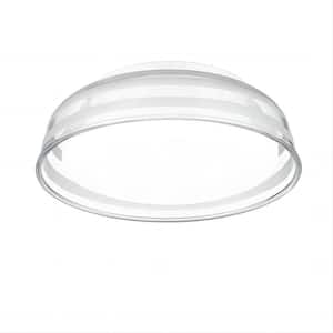 13 in. White 12-Watt Integrated LED Flush Mount Ceiling Lighting with Striped Clear Glass Shade and No Bulbs Included