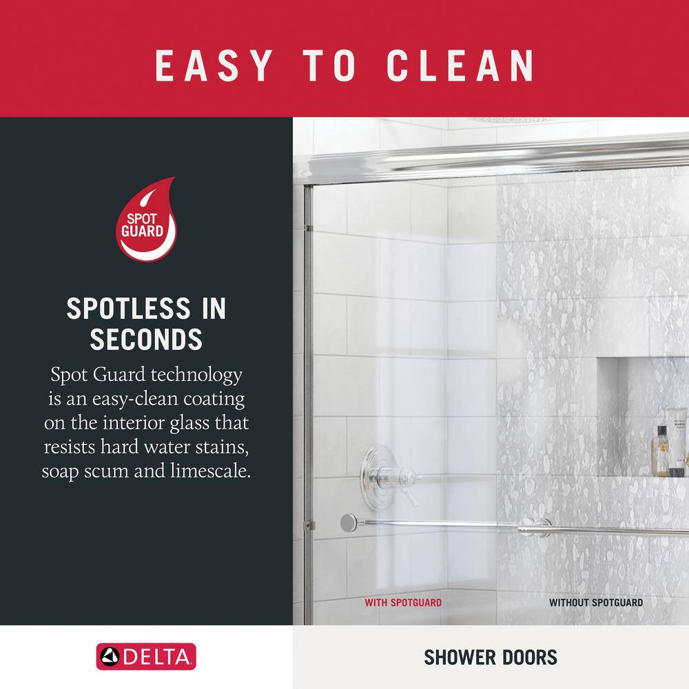 Paxos 60" Frameless Nickel Sliding Shower Door with Clear Glass