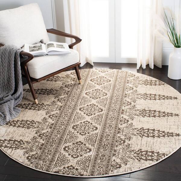 Evoke 7 ft. x 7 ft. Ivory/Silver Persian EVK521S Round Rug