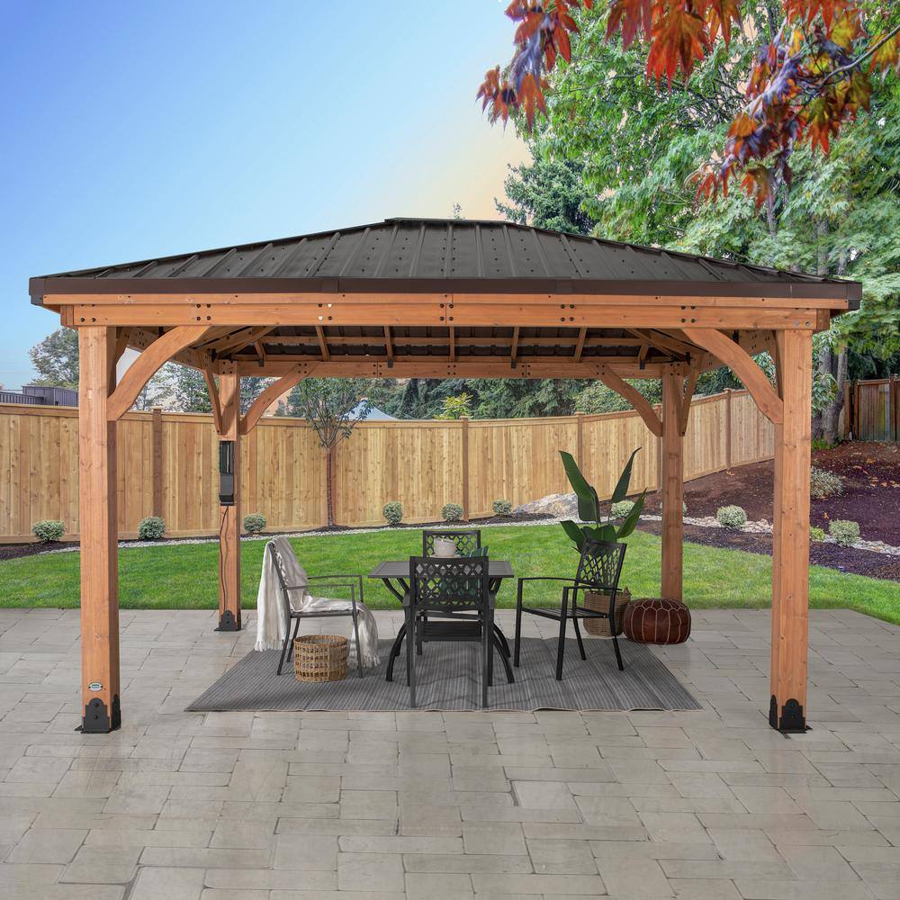 Barrington Cedar and Steel 14x12 Outdoor Gazebo