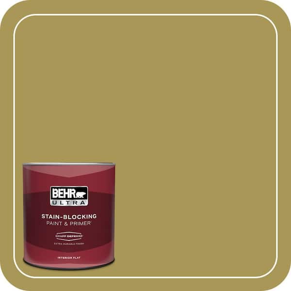 BEHR ULTRA 1 qt. #390D-6 Spring Moss Extra Durable Flat Interior Paint & Primer