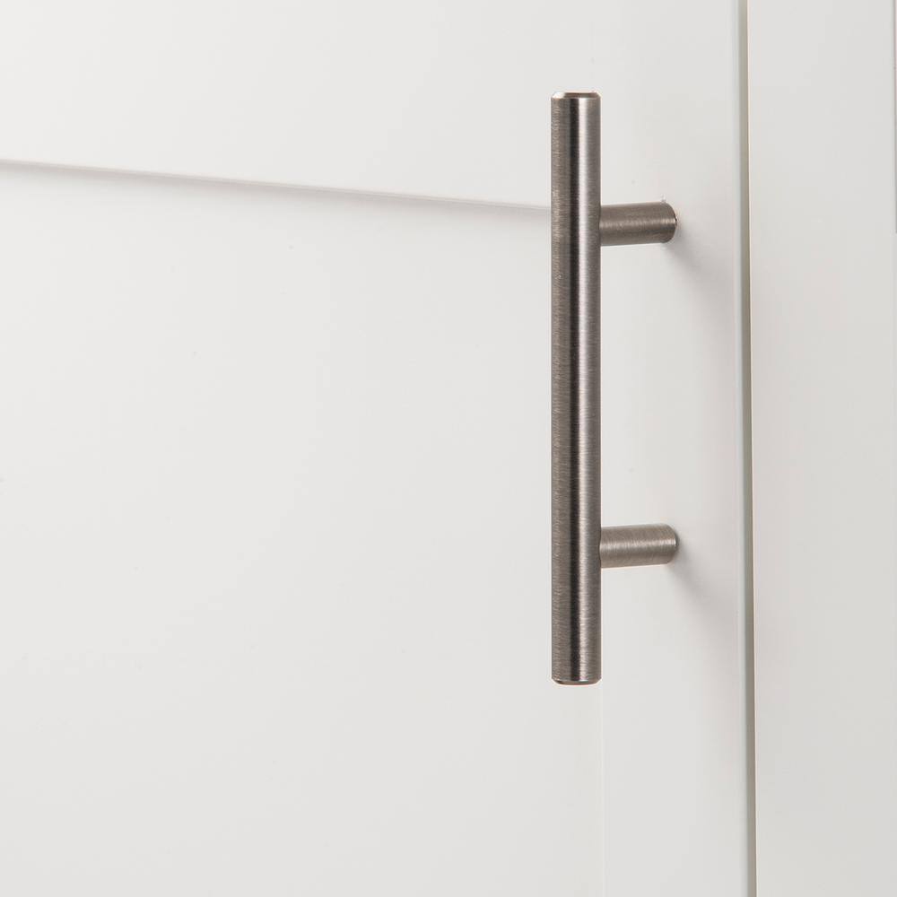 Brushed Black Nickel Modern Bar Cabinet Pulls with Mounting Hardware