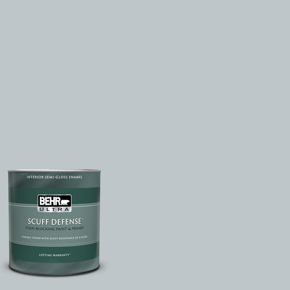 BEHR ULTRA qt. #N490-2 Icicles Extra Durable Semi-Gloss Enamel Interior  Paint  Primer 375004 The Home Depot