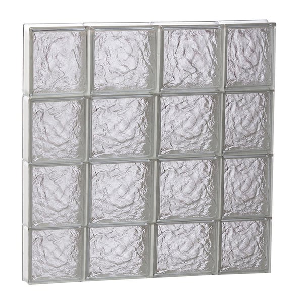 Clearly Secure 27 in. x 29 in. x 3.125 in. Frameless Ice Pattern Non-Vented Glass Block Window