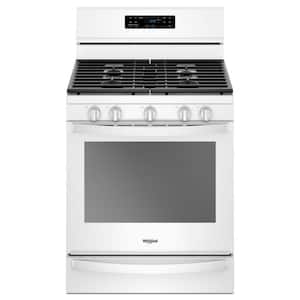 5.8 cu. ft. Gas Freestanding Range in White with Frozen Bake Technology