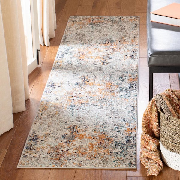 Madison Gray/Beige 2 ft. x 8 ft. Geometric Runner Rug