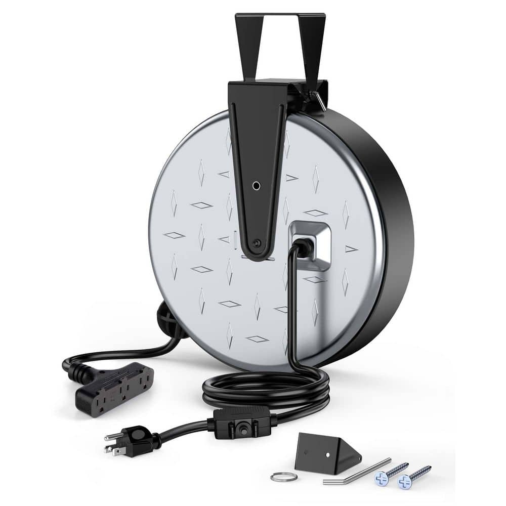 30 ft. 16/3 10 Amp 1 Conductors Retractable Extension Cord Reel with 3 Electrical Outlets Pigtail for Garage and Shop price history on PriceWatchPro
