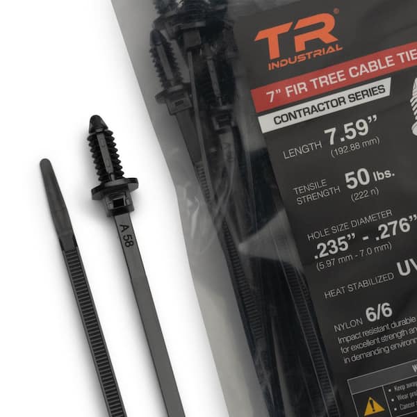 7 in. Contractor Series Fir Tree Heat-Stabilized UV Cable Ties in Black (100-Piece)