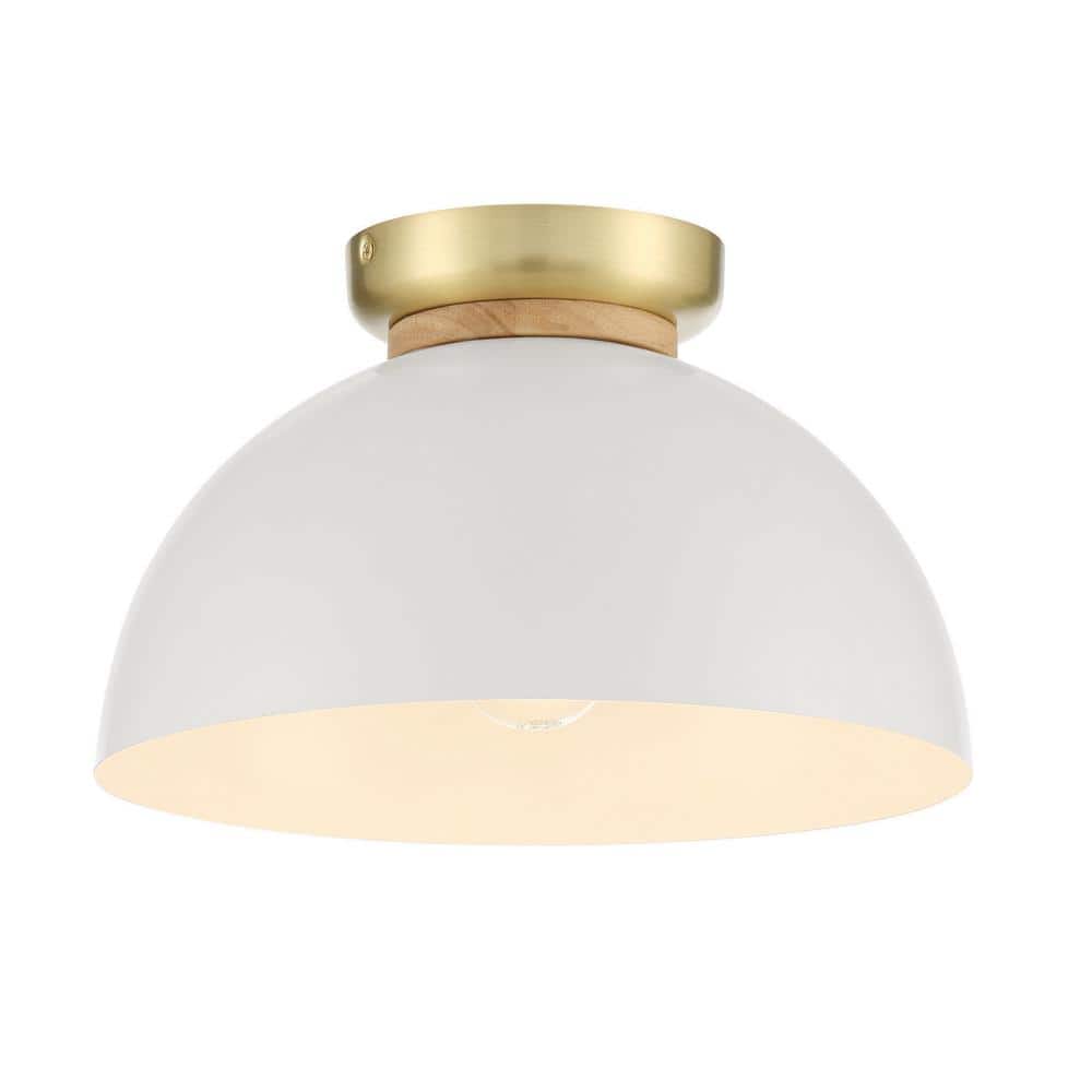 GLUCKSTEINELEMENTS Bryant 1-Light Matte White Flush Mount with BB