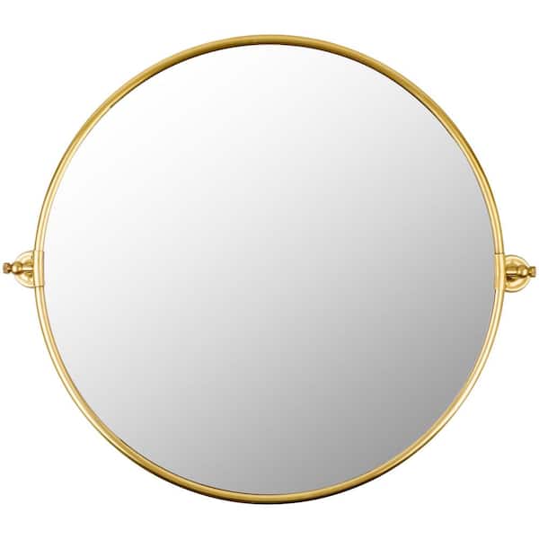 Livabliss Callum 32 in. x 35 in. Gold Framed Decorative Mirror