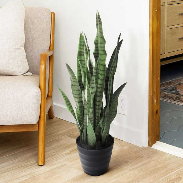 32 in. Sansevieria Artificial Snake Plant in Pot
