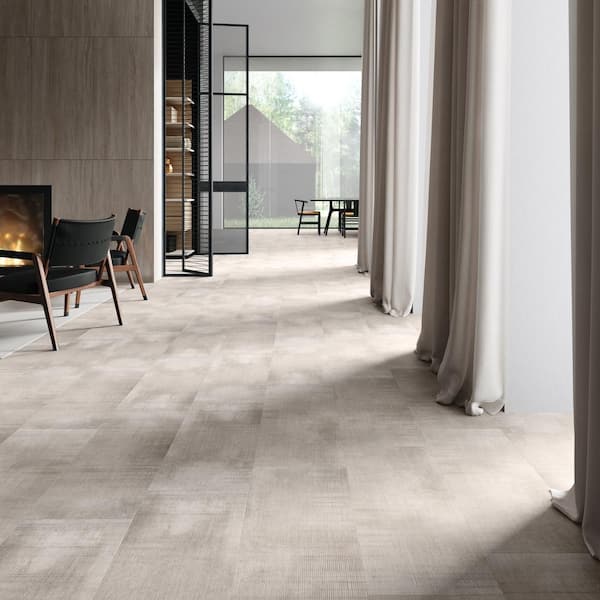 Lungo Teak Beige 12 MIL x 12 in. W x 24 in. L Glue Down Fabric Look Waterproof Luxury Vinyl Flooring (40 sq. ft./Case)