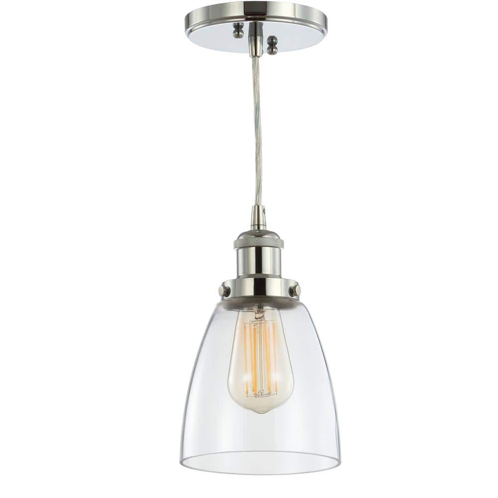 Cleo 5.5" Chrome Glass LED Adjustable Pendant Light