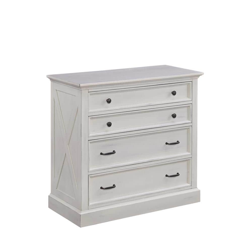 Seaside Lodge Off-White King Bed with Nightstand and Chest