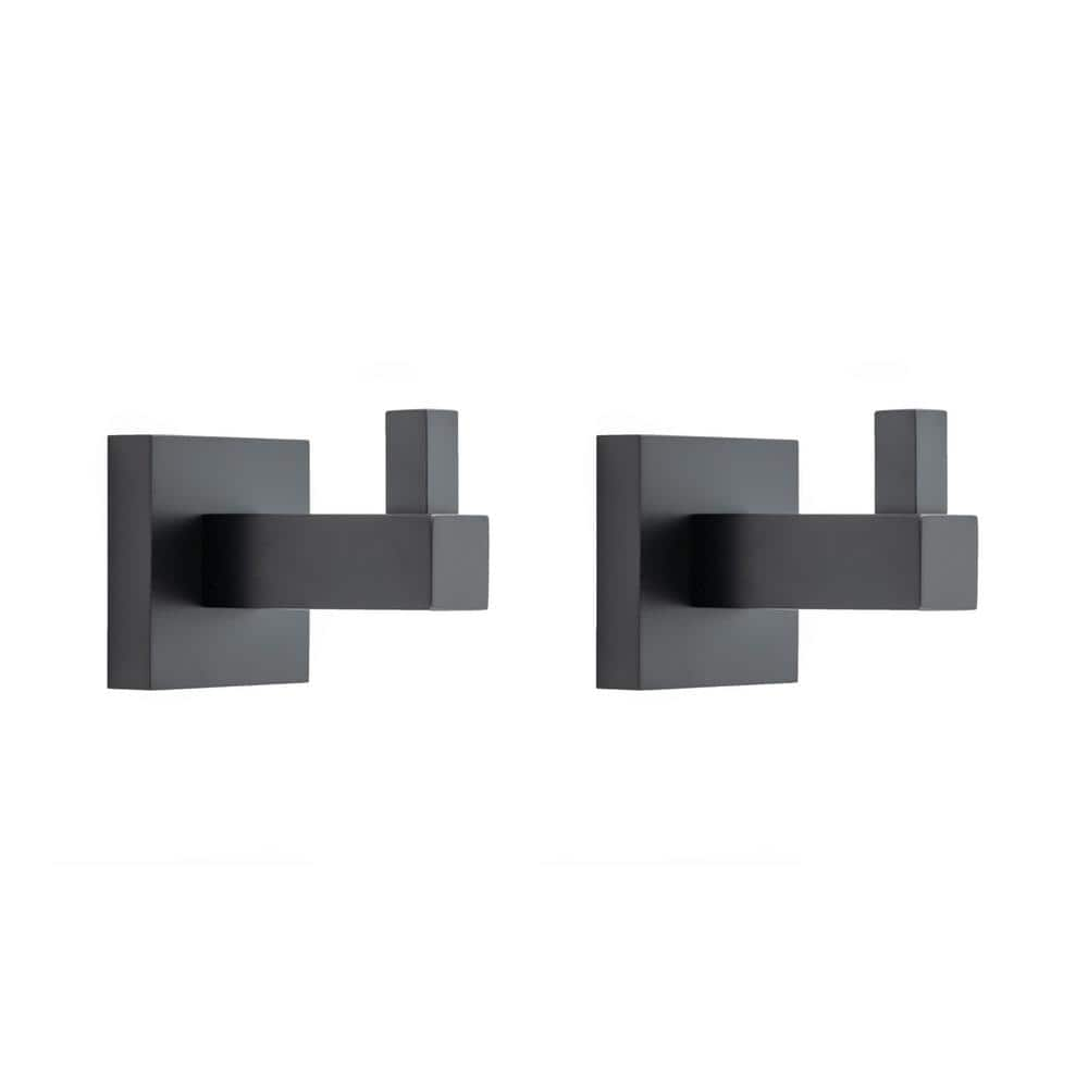 Italia Trieste 2-Piece Robe Hook Set in Matte Black TR6304SET - The ...