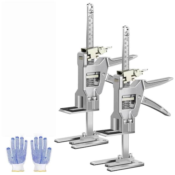 5 in. Silver Metal 440 lb. Capacity Jack Post (2-Pack), Labor Saving Arm Jack, All-Metal Hand Lifting Jack Tool