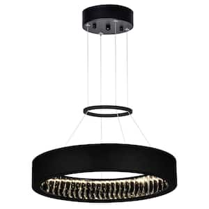 Rosalina 1-Light Integrated LED Matte Black Chandelier