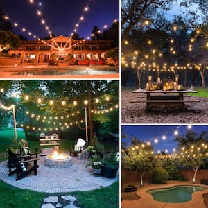 25Ft G40 Globe Patio String Lights with 25 Transparent Multicolor G40 Bulbs UL Listed Hanging Indoor/Outdoor Christmas String Lights for Backyard Bistro Pergola Market Garden Party Decor Black Wire