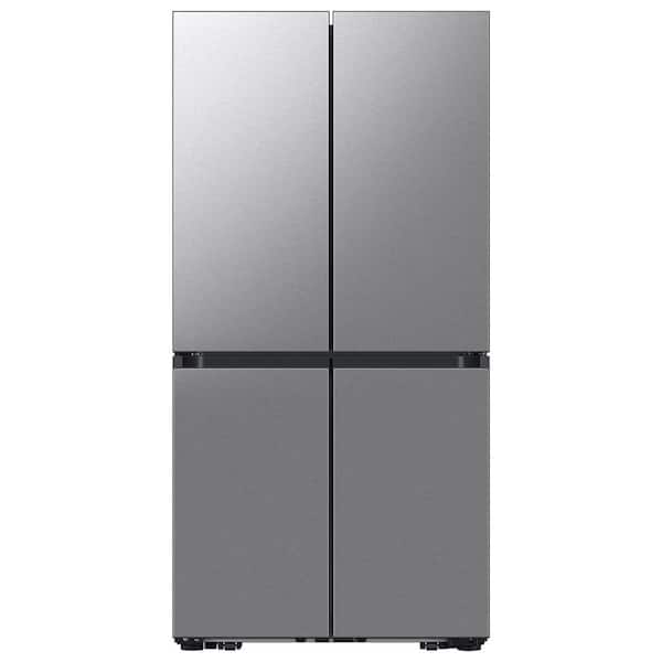 Bespoke Counter Depth 4-Door French Door Refrigerator 23cu.ft with AI Hybrid Cooling &Beverage Center in Stainless Steel
