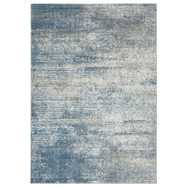 Unbranded Florida Blue 5 ft. x 7 ft. Modern Abstract Area Rug
