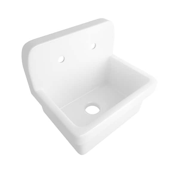 Eridanus Mason 8 Gal. Wall Mount Utility Sink in Crisp White