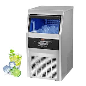 Commercial Ice Maker 90 lbs./ 24 H Dice 19.68 in. Freestanding in Silver w/ 22 lbs. Storage Capacity Ice Maker Machine