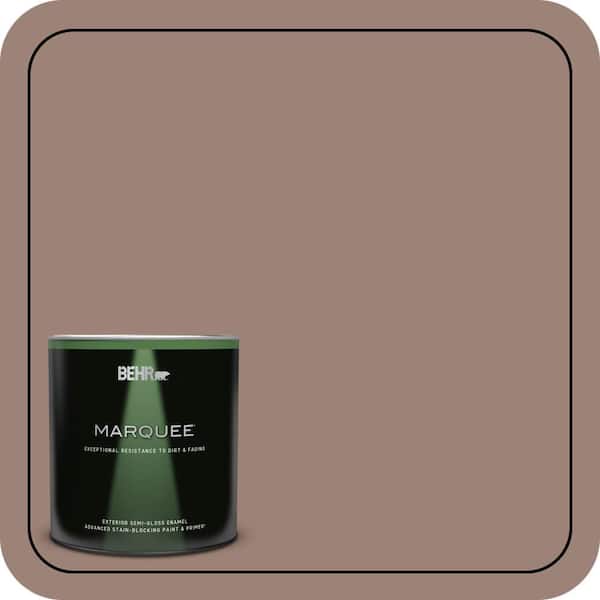 BEHR MARQUEE 1 qt. #N150-4 Modern Mocha Semi-Gloss Enamel Exterior Paint & Primer