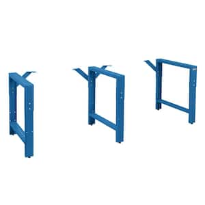 26 in. L to 29 in. to 35 in. H Blue Adjustable Garage Workbench Frame 3-Legs