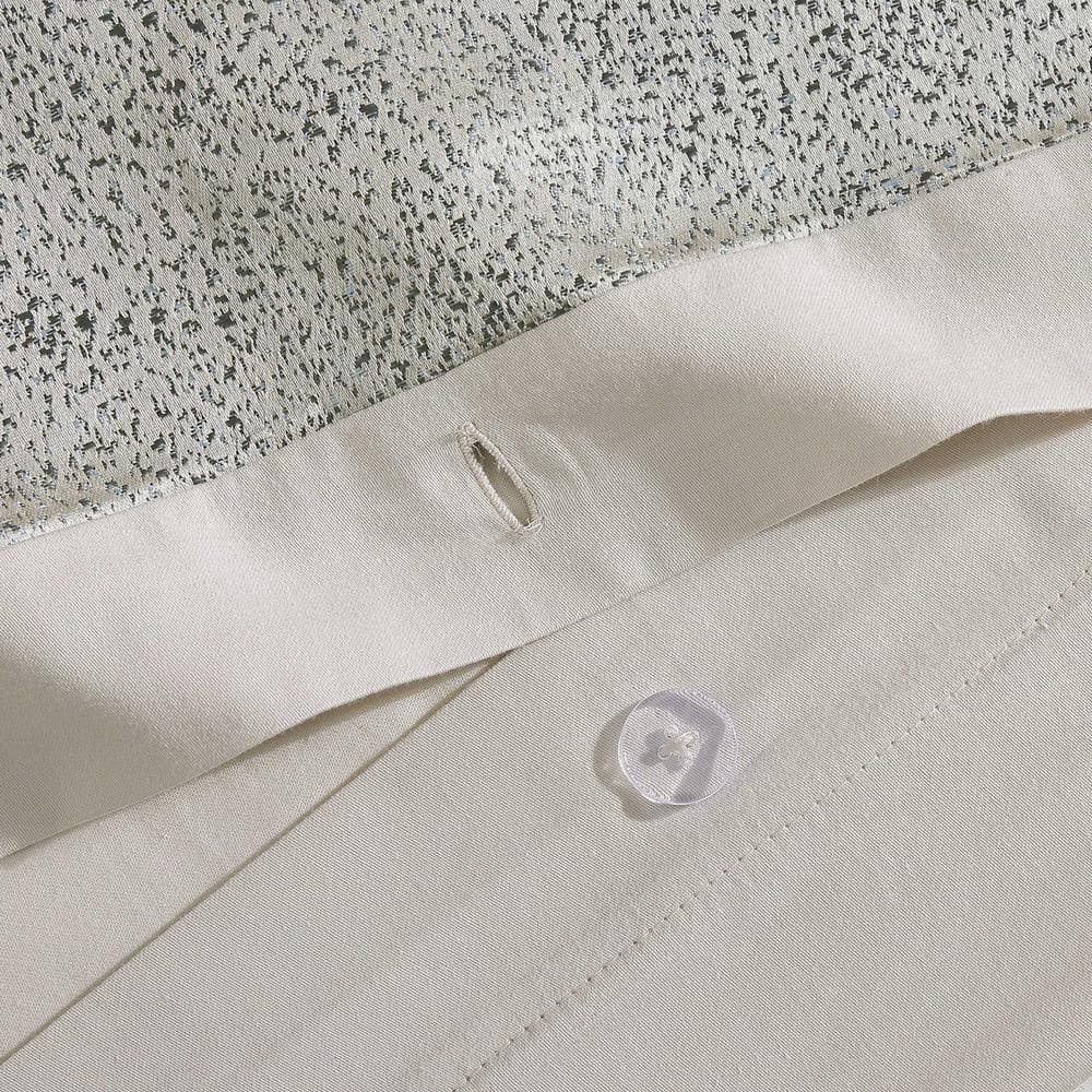 Taupe Satin Queen Duvet Cover Set with Shams