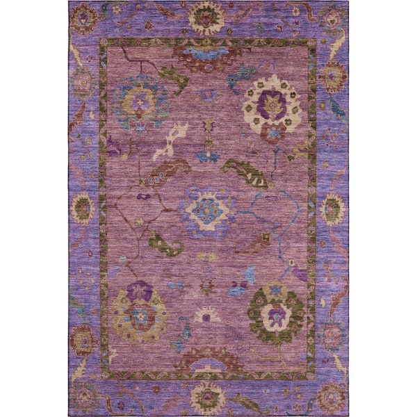 Mayfield Premium Machine Washable Abstract AMF2230 Pink 3 ft. x 4 ft. Area Rug