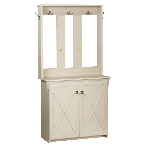 SAINT BIRCH Hawksbury Antique White Hall Trees With SBGM8518HTAW The Home Depot