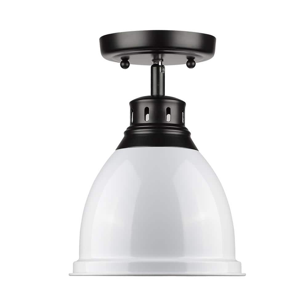 Duncan 9'' Black Glass Transitional Flush Mount Light