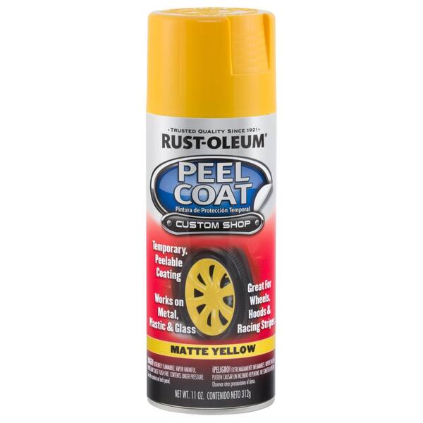 Rust-Oleum Automotive 11 oz. Matte Yellow Peel Coat Spray Paint (6-Pack)