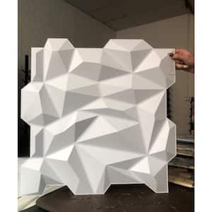 Diamond Embossed Pattern 19.7 in. x 19.7 in. PVC 3D Wall Panel in White for Interior Decor (12-Panels)