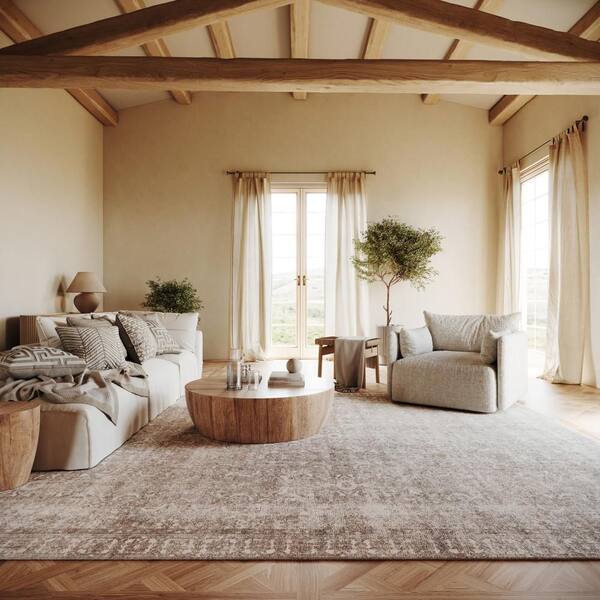 Fair Hills Antiqued Jute-Blend Rust 4 ft. x 6 ft. Indoor Area Rug