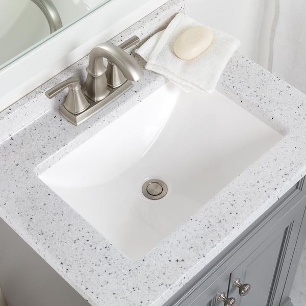 Spa Bathe Calumet 75-in Pepper Gray Undermount Double Sink Bathroom Vanity  with White with Grey Veins Engineered Stone Top in the Bathroom Vanities  with Tops department at