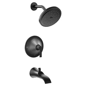 Doux Posi-Temp Single-Handle Tub and Shower Faucet Trim Kit in Matte Black (Valve Not Included)
