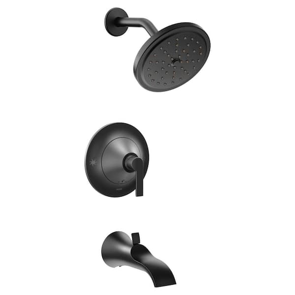 MOEN Doux Posi-Temp Single-Handle Tub and Shower Faucet Trim Kit in Matte Black (Valve Not Included)
