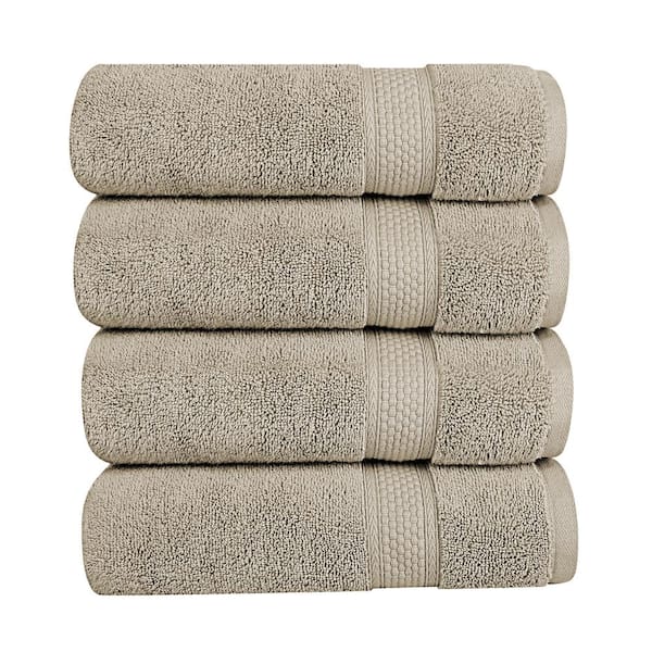 A1 Home Collections A1HC Bath Sheet 500 GSM Duet Technology 100% Cotton Ring Spun Plaza Taupe 35 in. x 70 in. Highly Absorbent (Set of 4)