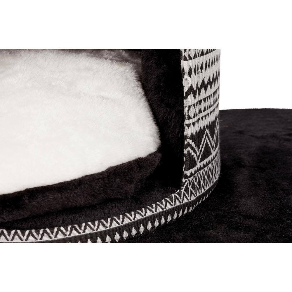 Giada Black Sisal and Plush 44" Cat Tree with Hammock and Condo