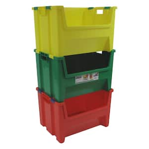 13 Gal. Pack N Stack Storage Bin (3-Pack)