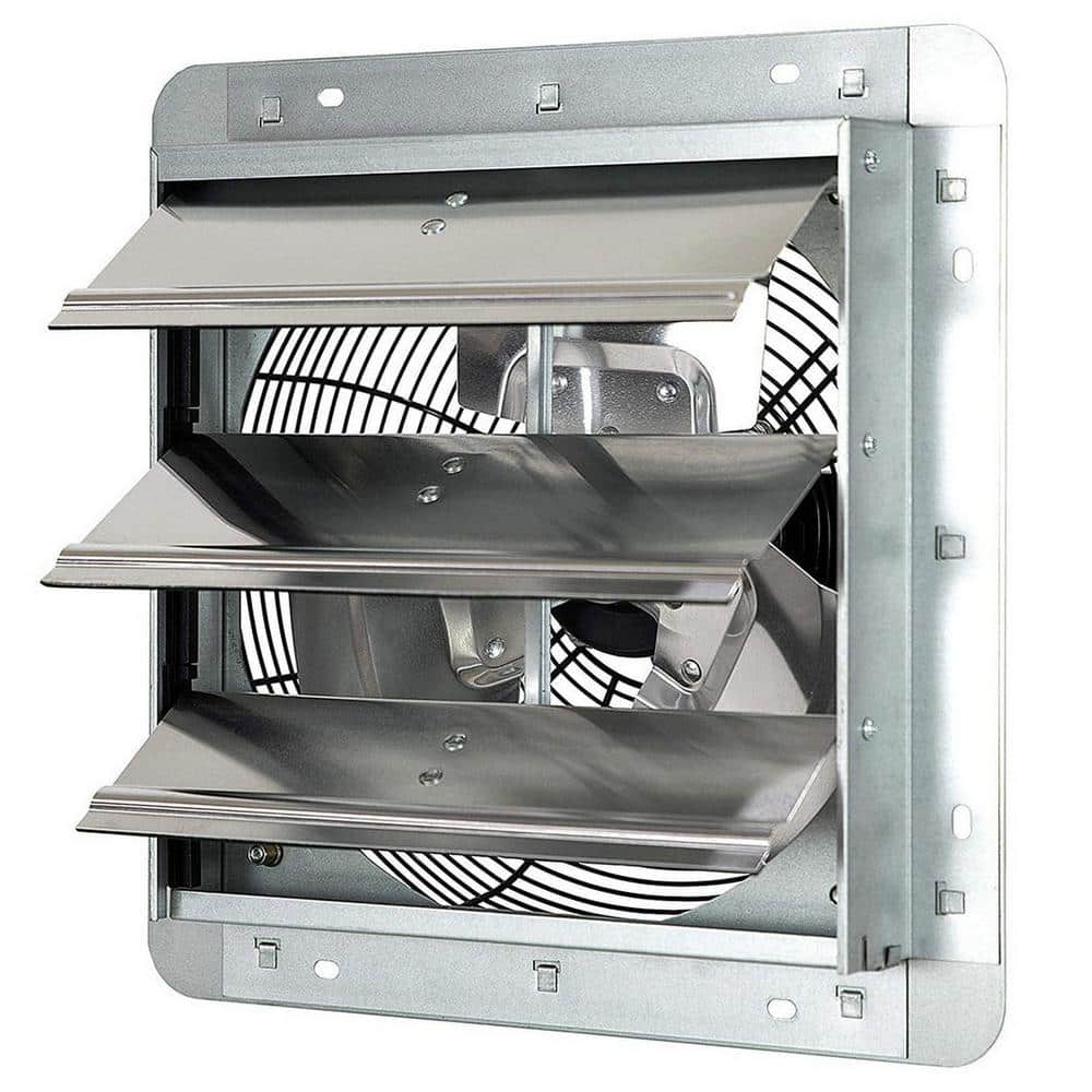 iLiving 12" Silver Wall-Mounted Shutter Exhaust Fan, 960 CFM