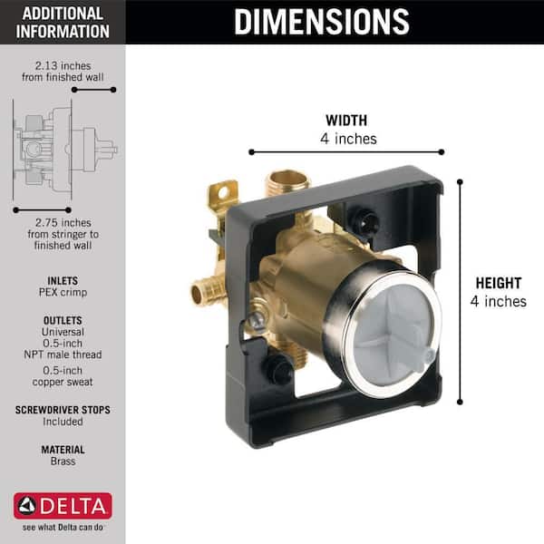 Delta 5/8-in ID PEX x 5/8-in OD PEX Brass Diverter Valve Delta 5/8-in ID PEX x 5/8-in OD PEX Brass Diverter Valve