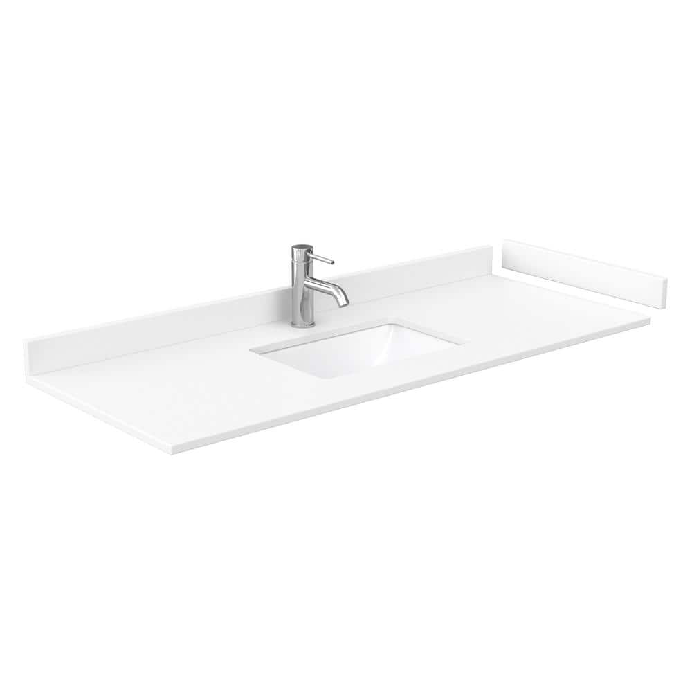 Miranda 54" Gray Freestanding Bathroom Vanity with Marble Top and Mirror