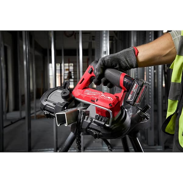 Milwaukee M12 FUEL 12-Volt Lithium-Ion Cordless Compact Band Saw & M12 FUEL  1/4 in. Right Angle Die Grinder with Battery & Charger 48-59-2440-2529-20- 2485-20 - The Home Depot