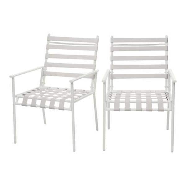 Stylewell Mix And Match Grand Marina, Metal Outdoor Dining Chairs White