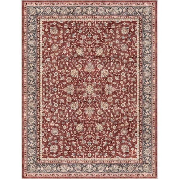 Asha Rome Vintage, Oriental Persian, Red 9 ft. 10 in. x 13 ft. Area Rug