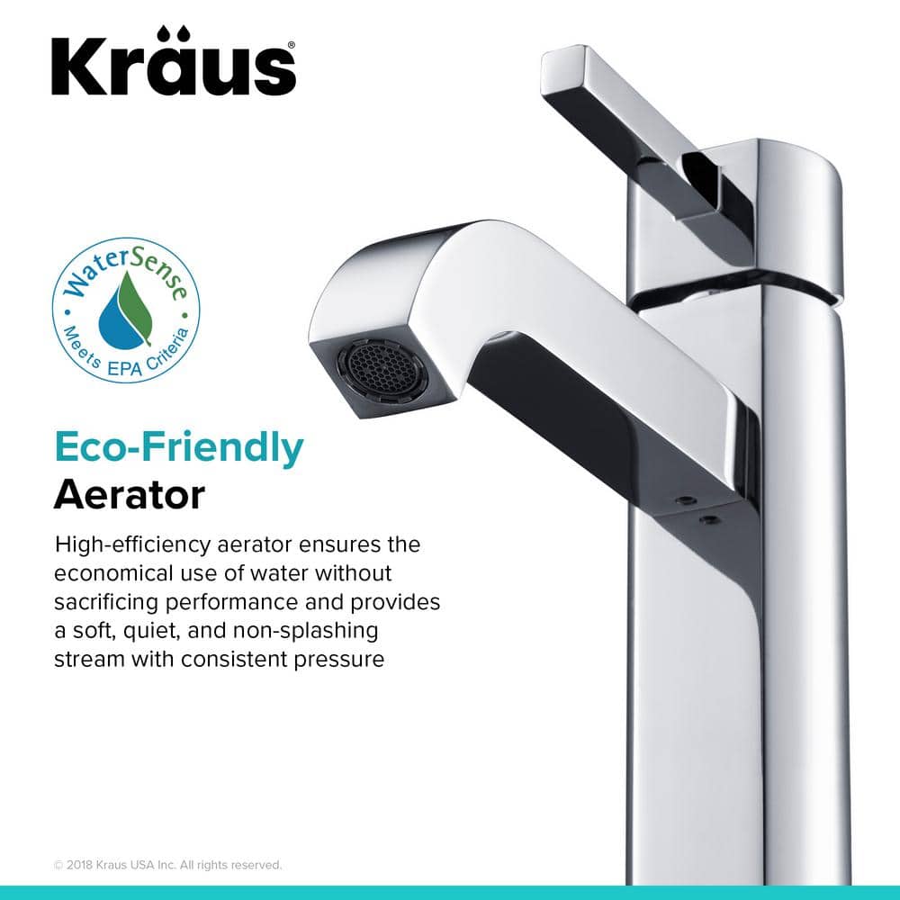Sleek Satin Nickel Single Lever Vessel Faucet in Chrome