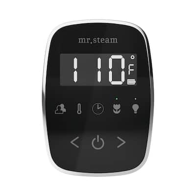 ButlerFlex Max Steam Shower Control Package with TempoFlex Control and Linear Steamhead in Black Polished Chrome