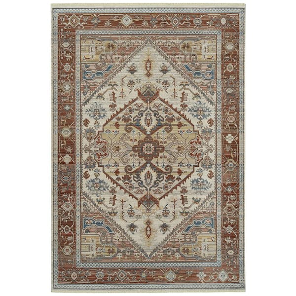 Rila Brick 6 ft. x 8 ft. Oriental Area Rug